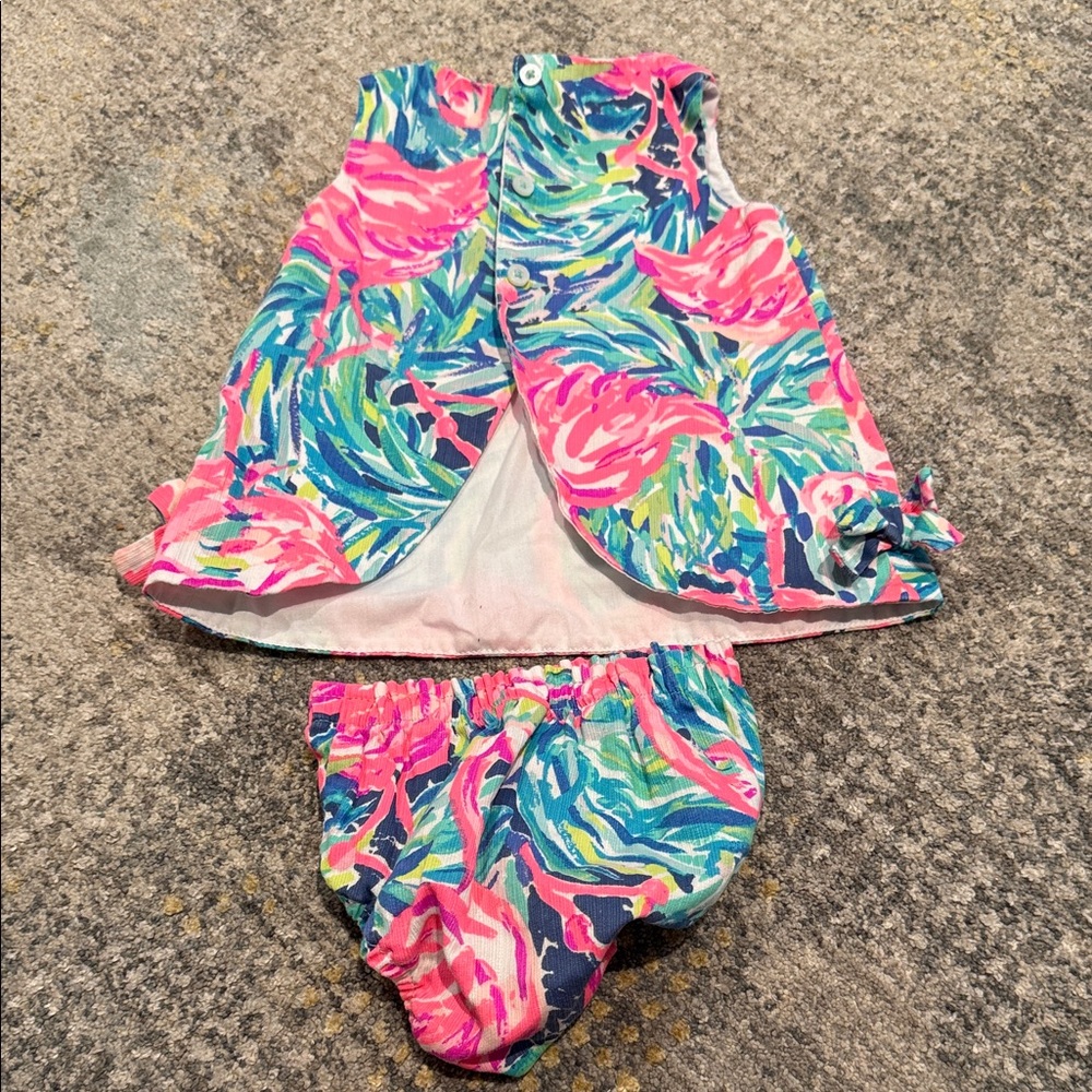 Lilly Pulitzer Pink and Blue Kids Matching Set - Picture 3 of 4